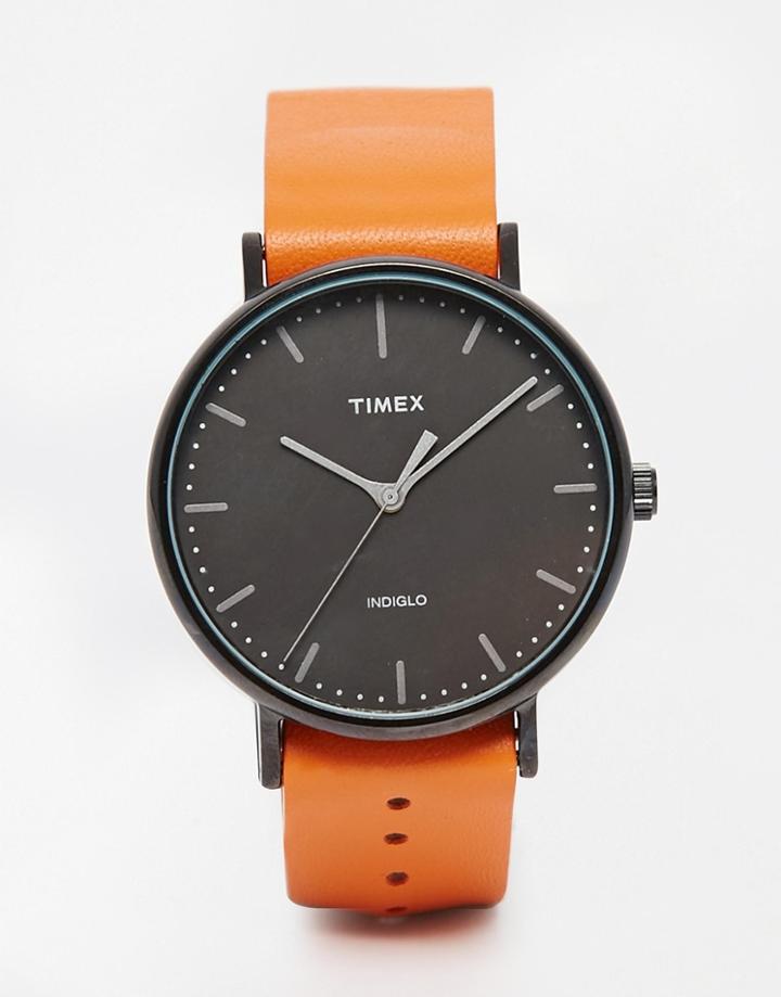 Timex Weekender Fairfield Leather Watch In Tan Tw2p91400 - Tan