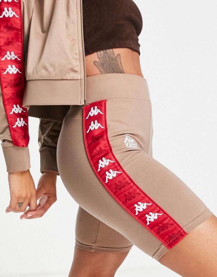 Kappa Legging Shorts In Tan-brown