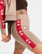 Kappa Legging Shorts In Tan-brown
