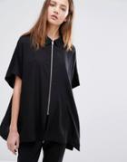 Weekday Blouse With Zip Front - Black
