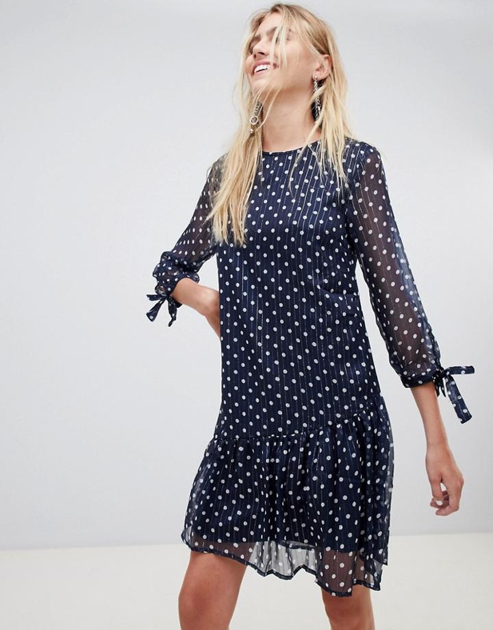 Pieces Malone Spotty Shift Dress-navy