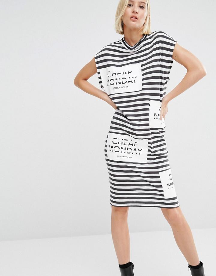Cheap Monday Stripe Logo T-shirt Dress - Multi