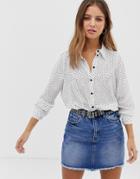 Nobody's Child Oversized Shirt In Polka - White