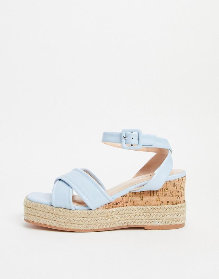 Simmi London Halima Chunky Strap Wedge Sandals In Blue-blues