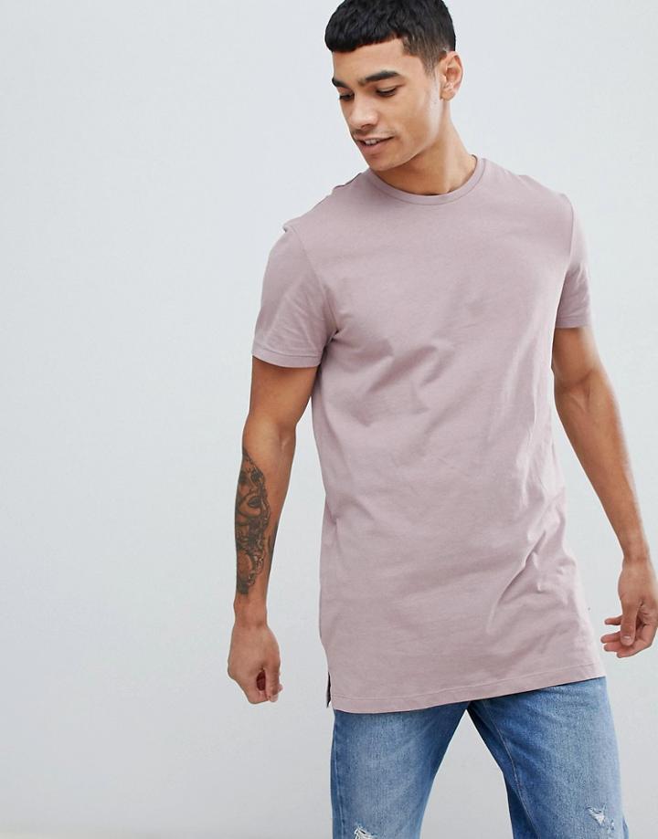 New Look Longline T-shirt In Purple - Purple