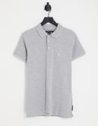 French Connection Single Tipped Pique Polo In Light Gray
