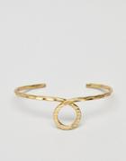 Asos Design Hammered Loop Cuff Bracelet - Gold