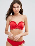 Pour Moi Carnival Padded Strapless Bikini Top - Carnival Red