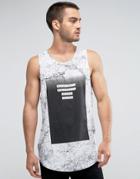 New Look Tank In Black Marble Print - Black