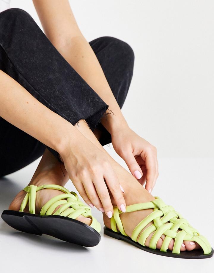 Asra Sunnie Strappy Sandals In Lime-green