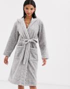 Lindex Evangelista Supersoft Fleece Heart Robe In Gray
