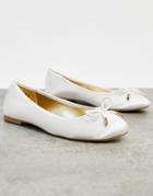 Be Mine Bridal Lillie Ballet Flats In Ivory Satin-white