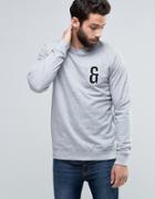 Only & Sons Crew Neck Sweat With Chest Embroidery - Light Gray Melange