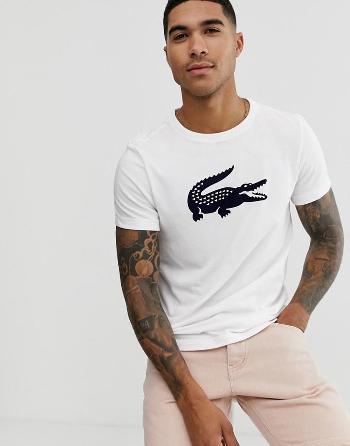 Lacoste Big Croc Chest Logo T-shirt In White