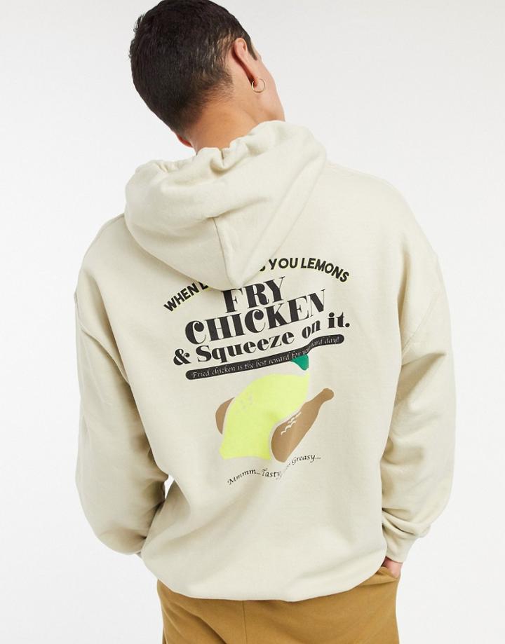 Vintage Supply Fry Chicken Hoodie In Beige-neutral