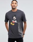 Asos Oversized T-shirt With Vintage Mickey Mouse Print - Black
