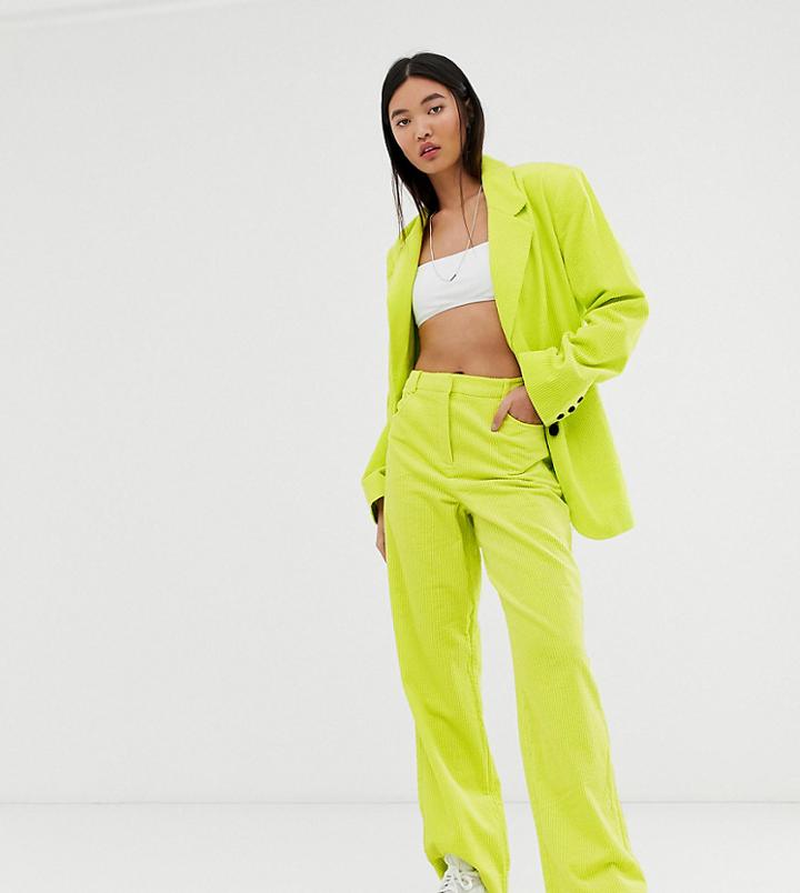 Collusion Neon Cord Pants - Green