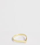 Asos Design Curve Sterling Silver Ring With Gold Plate In V Shape - Gold