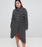 Unique 21 Hero Polka Dot Pussy Bow Midi Dress - Multi