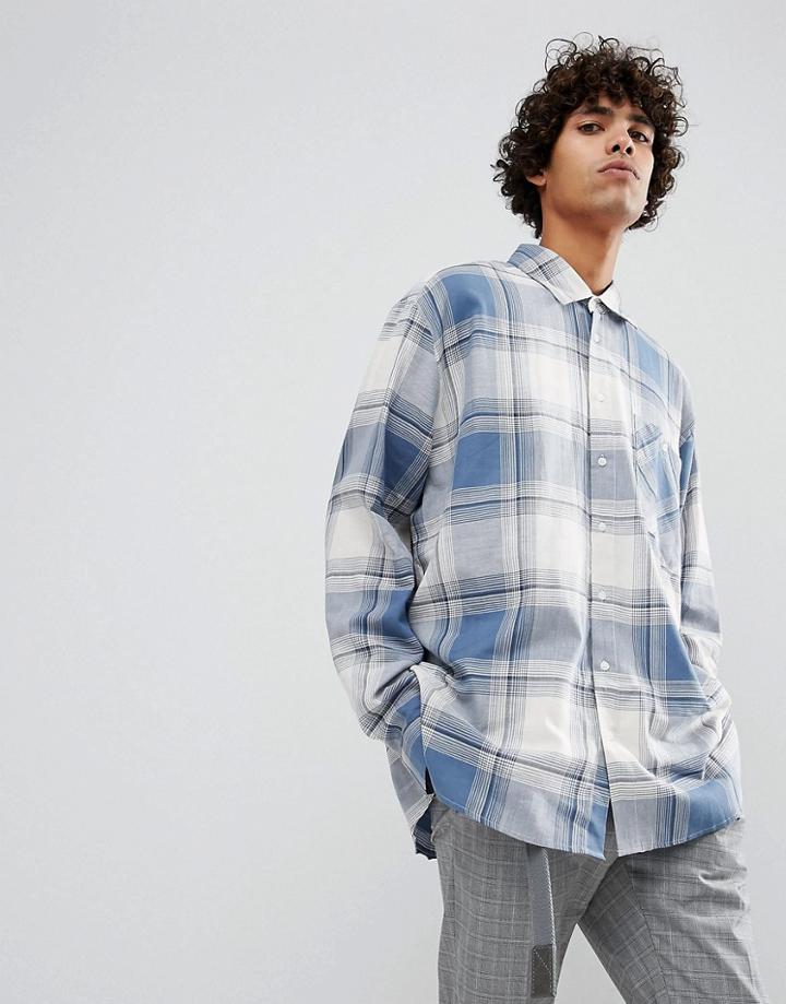 Dead Vintage James Skater Fit Checked Shirt - Blue