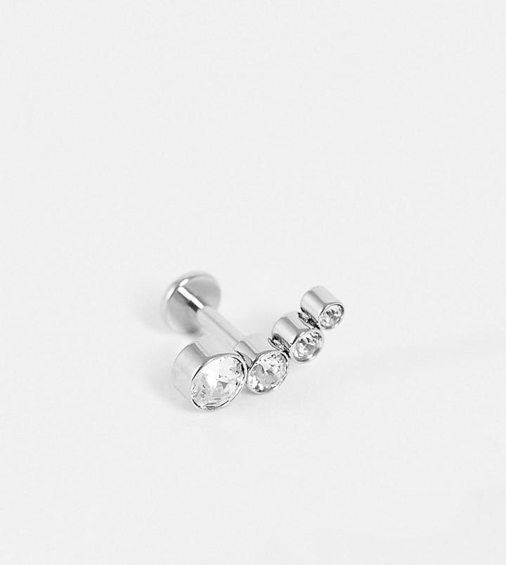 Kingsley Ryan Graduated Crystal Micro Pierce Earring-silver