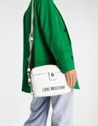 Love Moschino Cross-body Front Pocket Bag In White