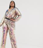 Tfnc Plus Wide Leg Pants In Multi Sequin - Multi
