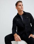 Burton Menswear Denim Jacket In Black Wash - Black