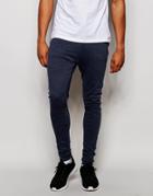 Asos Extreme Super Skinny Joggers In Blue Marl - Blue Marl