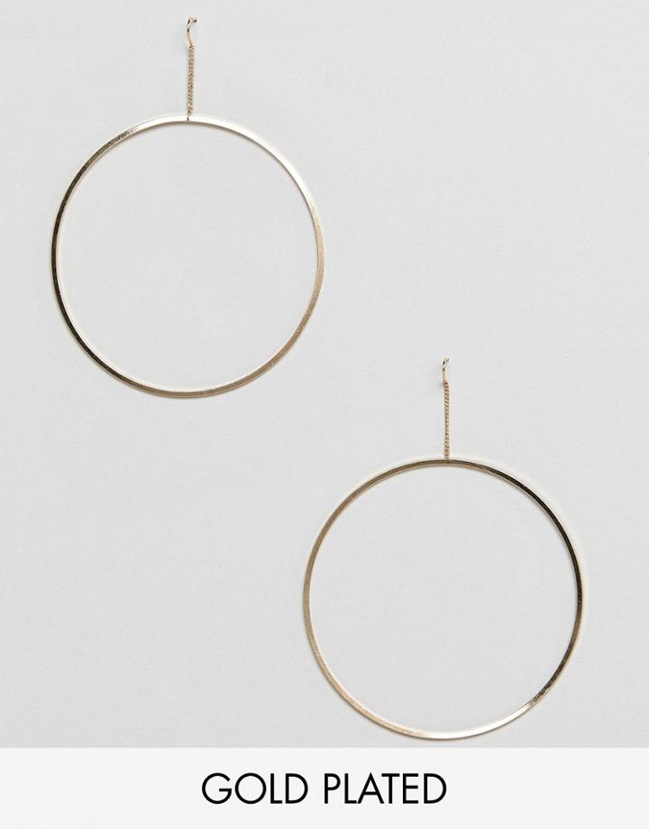 Pilgrim Gold Plated Large Hoop Earrings - Gold
