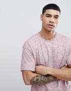 Bershka Oversized Flecked T-shirt In Pink - Pink