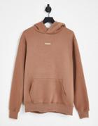Sixth June Oversized Hoodie In Brown With Logo Embroidery