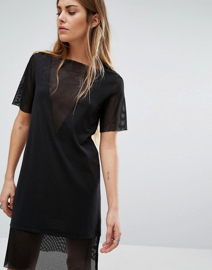 Cheap Monday Kiddo Deep V Mesh Dress - Black