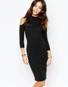 New Look Cold Shoulder Body-conscious Dress - Black