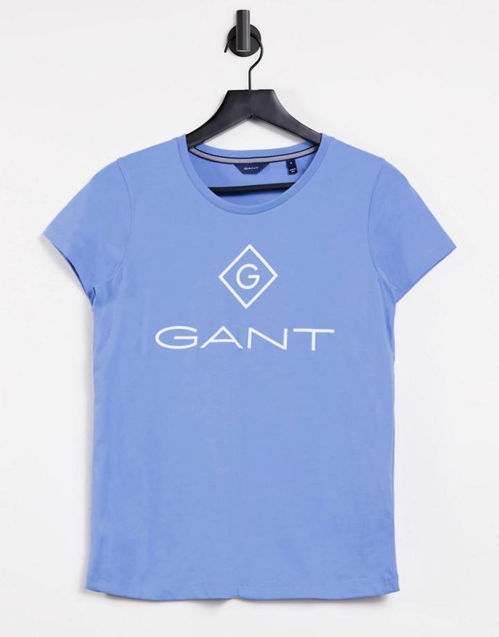 Gant Lock Up Crew Neck T-shirt In Blue-blues