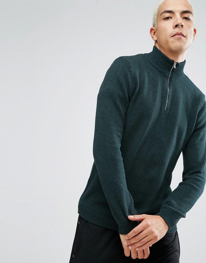 Asos Midweight Sweater In Green - Green