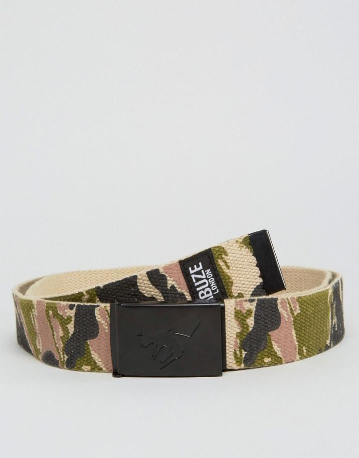 Abuze London Clip Belt With Camo Print - Green