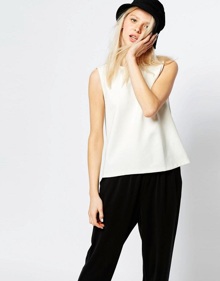 Monki Sleeveless Top - Off White
