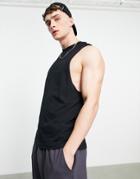 Asos Design Organic Oversized Longline Tank Top In Black