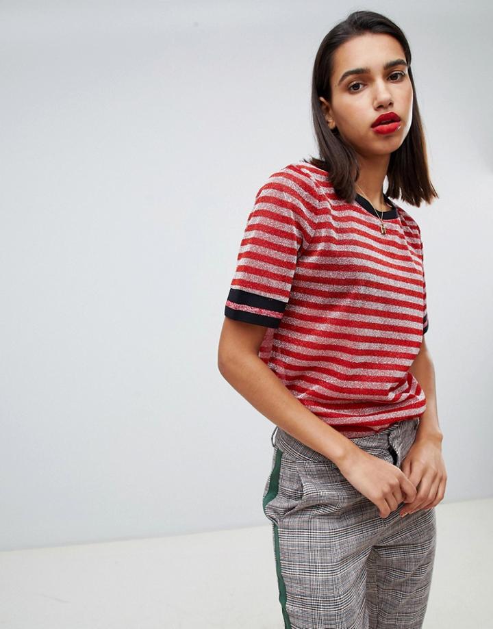 Sofie Schnoor Striped Glitter T-shirt - Pink