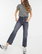 Mango Ultimate Straight Jeans In Washed Gray-grey