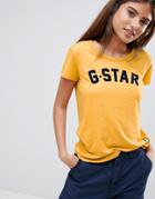 G-star Logo Yellow T-shirt - Yellow