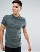 Asos Muscle Fit Jersey Polo In Green - Green