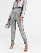 Asos Design Metallic Utility Suit Pants