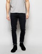 Nudie Jeans Long John Skinny Fit Gray On Gray Black Wash - Gray On Gray