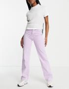 Topshop Straight Leg Jeans In Lilac - Part Of A Set-purple