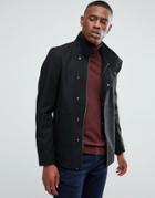 Only & Sons Asymmetric Wool Overcoat - Black