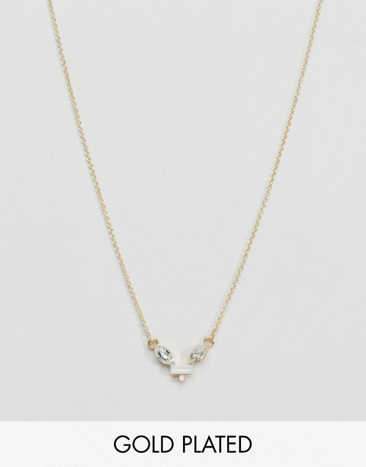 Johnny Loves Rosie Aria Ivory Stone Necklace - Gold