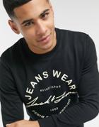 Jack & Jones Circle Logo Sweatshirt In Black