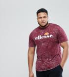 Ellesse Plus Oversized Bleached T-shirt In Red - Red